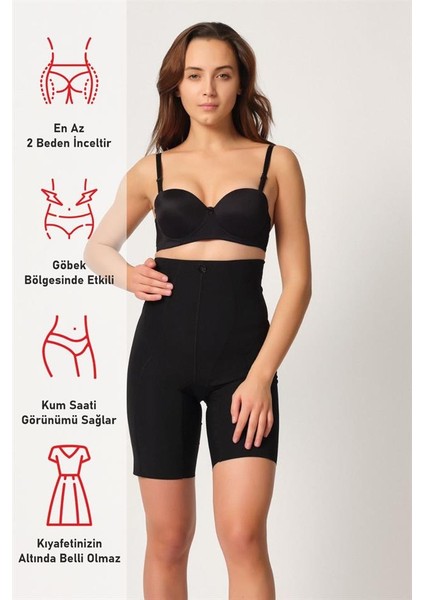 Siyah Emay 2814 Double Yüksek Bel Boxer Lazer Korse fırsatları