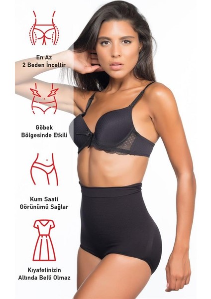 Siyah 2057 Yüksek Bel Masajlı Slip Korse fırsatları