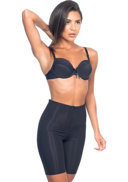 Siyah Emay 2817 Yüksek Bel Paçalı Lazer Korse