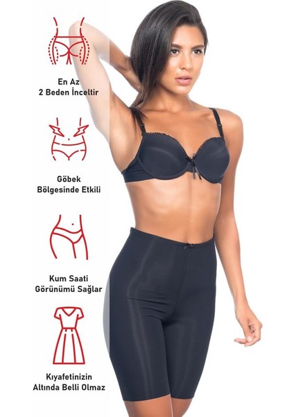 Siyah Emay 2817 Yüksek Bel Paçalı Lazer Korse fırsatları