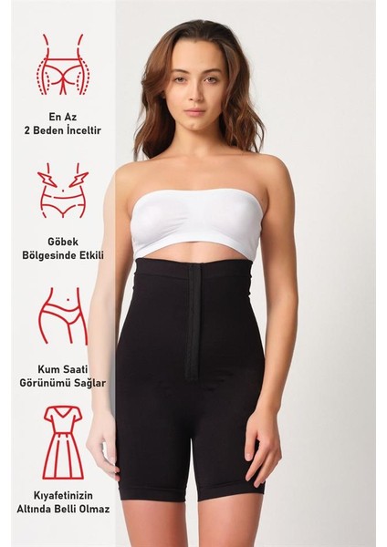 Siyah Emay 2087 Önden Agraflı Paçalı Korse fırsatları