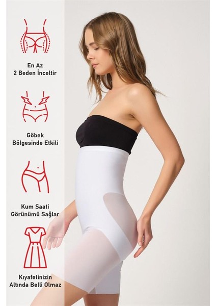 Beyaz Emay 2929 Double Tül Paçalı Lazer Korse fırsatları