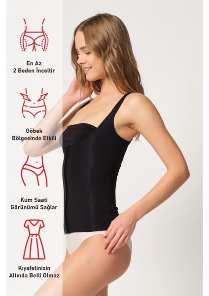 Siyah Emay 2946 Göğüs Altı Balen Destekli Atlet Korse fırsatları