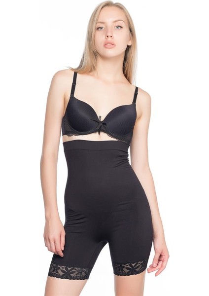 Siyah Emay 2027 Yüksek Bel Dantelli Paçalı Korse modelleri