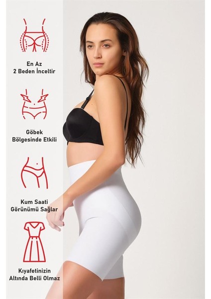 Beyaz Emay 2816 Yüksek Bel Boxer Lazer Korse fırsatları