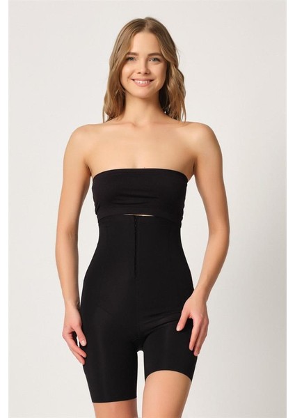 Siyah Emay 2832 Yüksek Bel Balen Destekli Agraflı Lazer Korse modelleri