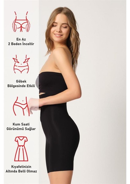 Siyah Emay 2832 Yüksek Bel Balen Destekli Agraflı Lazer Korse fırsatları