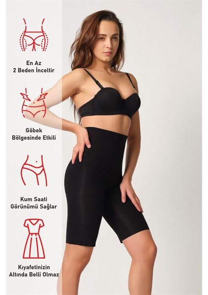 Siyah Emay 2923 Yüksek Bel Karyokalı Paçalı Lazer Korse fırsatları