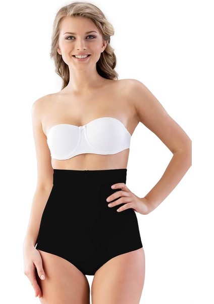 Siyah 2813 Yüksek Bel Slip Lazer Korse