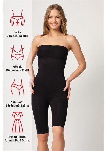 Siyah Emay 2044 Yüksek Bel Double Uzun Paçalı Korse fırsatları