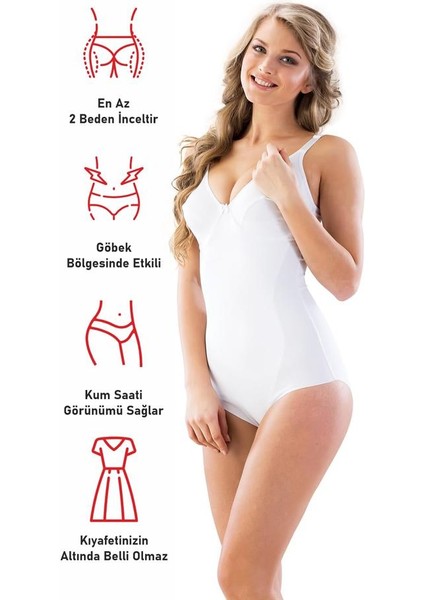 Beyaz 2821 Balenli Double Boy Slip Lazer Korse fırsatları