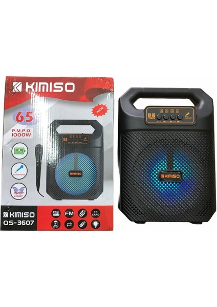 Karaoke Kimiso QS-3607 Mikrafonlu Taşınabilir Hoparlör 6,5