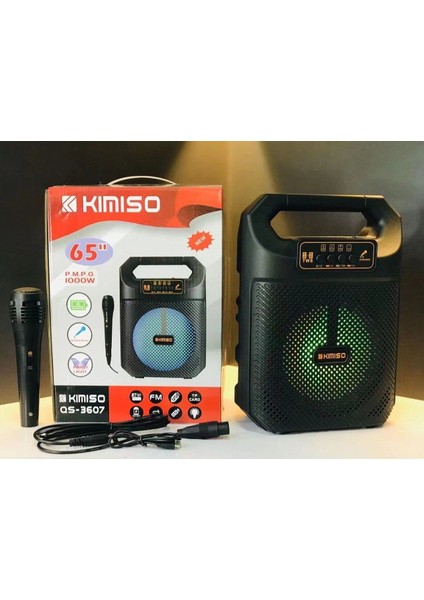 Karaoke Kimiso QS-3607 Mikrafonlu Taşınabilir Hoparlör 6,5 modelleri