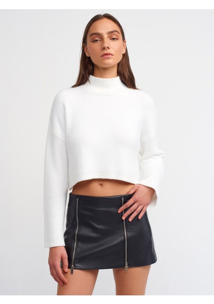 80817 Fermuarlı Deri Şort Etek-Siyah fırsatları
