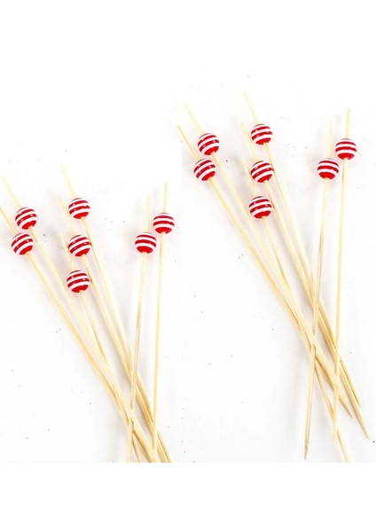 Kırmızı Boncuk Kürdan 50 Adet 12 cm Muffin Cupcake Pasta Süsü Yılbaşı Yeni Yıl Kürdanı modelleri