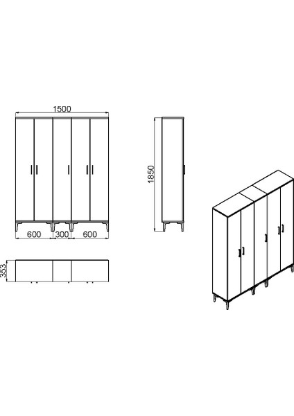 Kalender Dekor Alba-1-2-3 Portmanto Vestiyer Ayakkabılık ALB01