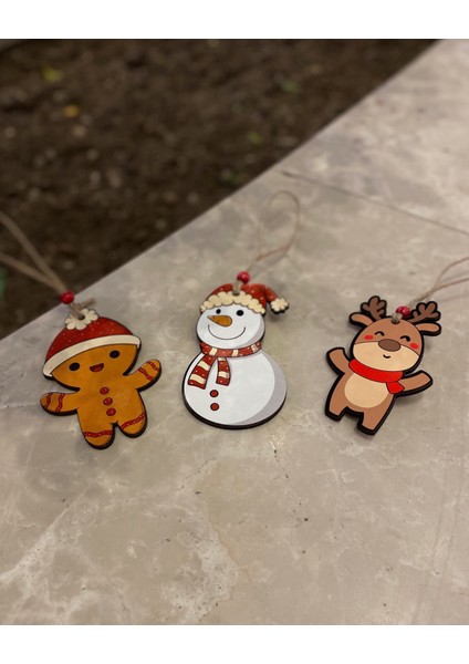 Ahşap Ağaç Süsü , Duvar Süsü , Oda Süsü ( Kurabiye Adam , Kardan Adam , Sevimli Geyik ) fiyatları