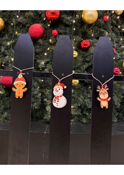 Ahşap Ağaç Süsü , Duvar Süsü , Oda Süsü ( Kurabiye Adam , Kardan Adam , Sevimli Geyik ) fırsatları