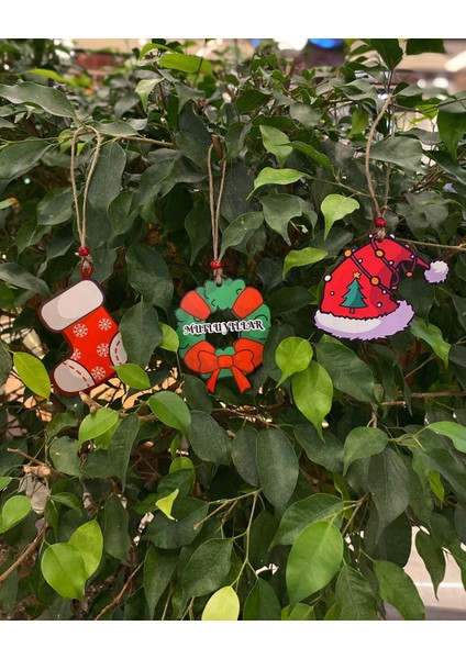 Ahşap Ağaç Süsü , Duvar Süsü , Oda Süsü ( Çorap , Mutlu Yıllar , Şapka ) modelleri