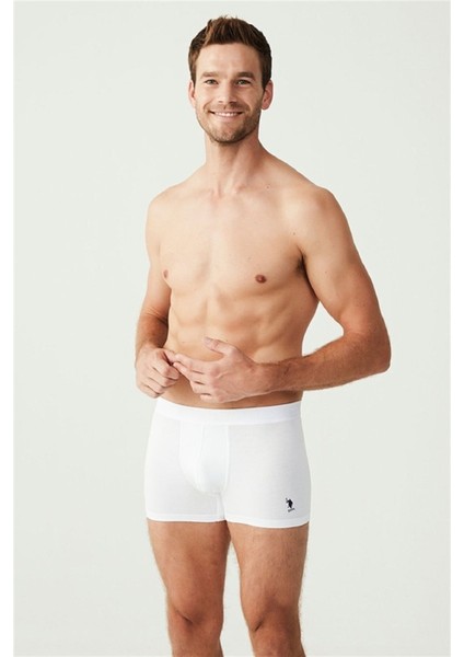 Erkek 3'lü Beyaz Pamuklu Modal Boxer 80173