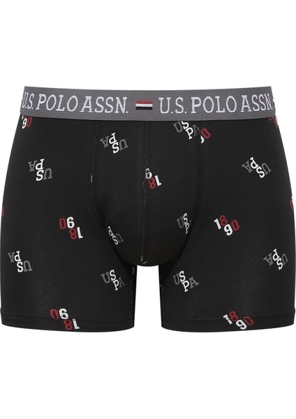 Erkek Modal Bordo Siyah Baskılı 2'li Boxer 80487