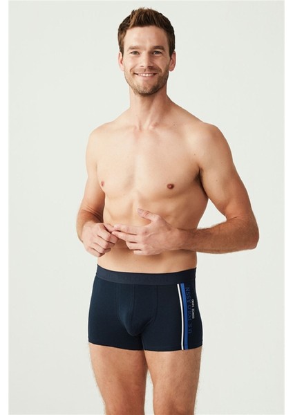 Baskılı Pamuklu Likralı Erkek Boxer 3'lü Set Lacivert 80307 modelleri