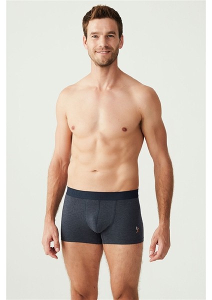 Baskılı Pamuklu Likralı Erkek Boxer 3'lü Set Lacivert 80307 fırsatları