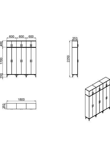 Alba-1-3-3-4-4-4 Portmanto Vestiyer Ayakkabılık ALB02 indirimleri