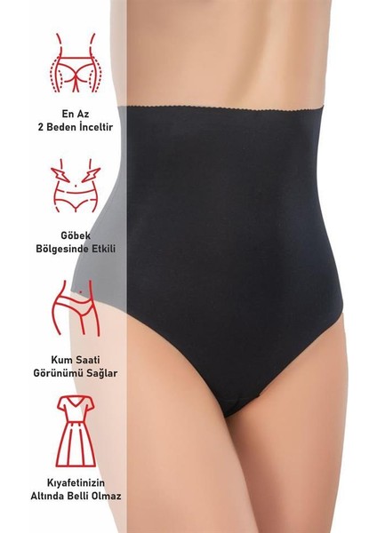 Siyah MI Emay 2720 Lazer Kesim String Korse