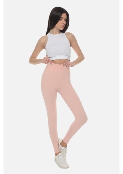Kadın Ribana Pembe Tayt - M-Rbt-P
