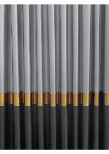 Bordürlü Geçişli 1/3 Sık Pileli Fon Perde Salon ve Oturma Odası Fon Perdesi Ütü Istemez Gramajlı fırsatları