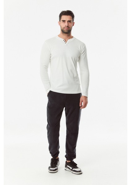 Beli Bağcıklı Jogger Polar Eşofman Altı