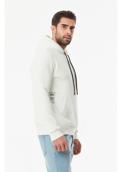 Baskılı Renk Bloklu Kanguru Cepli Sweatshirt modelleri