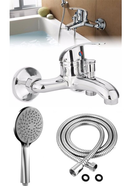 Banyo Duş Bataryası Sıcak Soğuk Mix Banyo Çeşme Hortum ve Başlık