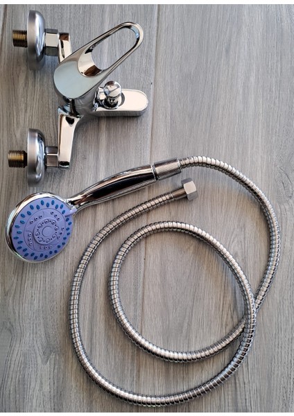 Banyo Duş Bataryası Sıcak Soğuk Mix Banyo Çeşme Hortum ve Başlık