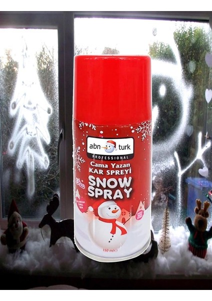 6 Adet Kar Spreyi Duvara Cama Yazan Noel Ağacı Dekoru Silinir Iz Bırakmaz Erimeyen Kar Spreyi 150ML