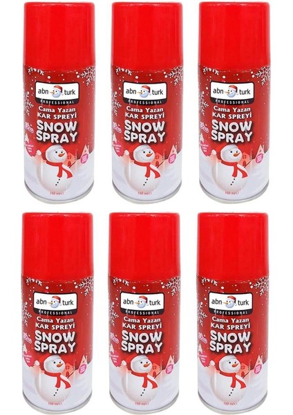 6 Adet Kar Spreyi Duvara Cama Yazan Noel Ağacı Dekoru Silinir Iz Bırakmaz Erimeyen Kar Spreyi 150ML