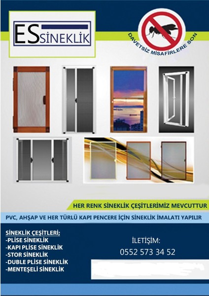 Plise Sürgülü Akordiyon Katlanır Kapı Sinekliği