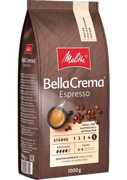 Bella Crema La Crema ve Espresso Çekirdek Kahve 2X1000GR 2'li Set