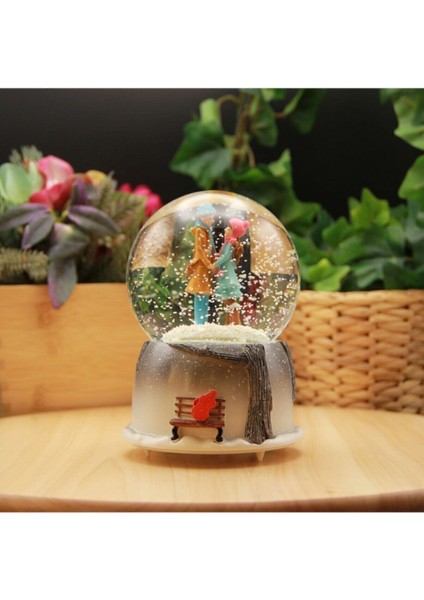 Romantik Aşıklar Işıklı Müzikli Kar Motorlu Mega Boy Kar Küresi modelleri