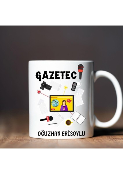 Gazetecilere Özel Tasarımlu Kupa Bardak