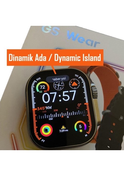 Gs Ultra 2 Dinamik Ada/galeri/4 GB Hafıza Özellikli Amoled Ekran Watch Ultra 2 Akıllı Saat