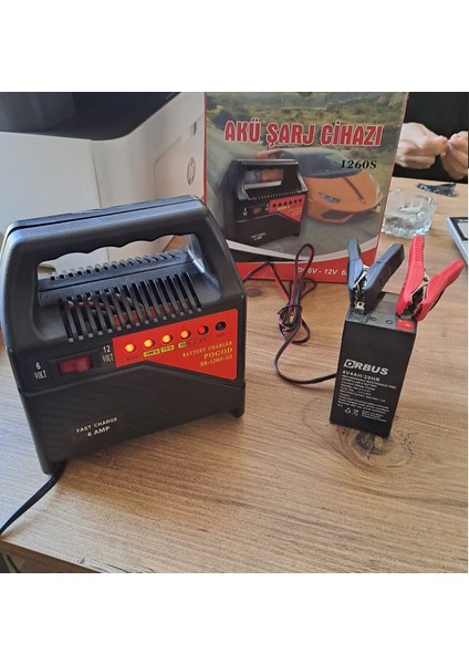 Pogod HB-1260S-GS 6 Volt - 12 Volt 6 Amper Ledli Göstergeli Akü Şarj aleti