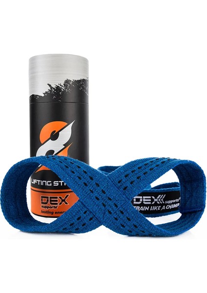 Ağırlık Kaldırma Kayışı , Halter Kayışı Fitness Crossfit 8 Loop Lifting Straps Mavi Pro 2'li Paket