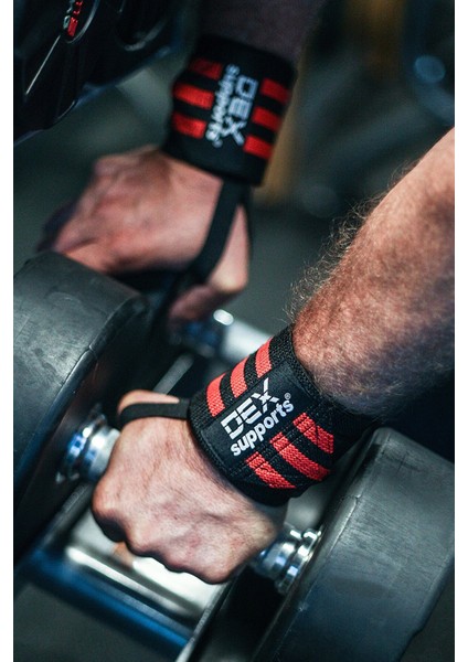 Sporcu Bilekliği Wrist Wraps+Ağırlık Kaldırma Kayışı Mavi 8 Loop Lifting Straps 2'li Paket