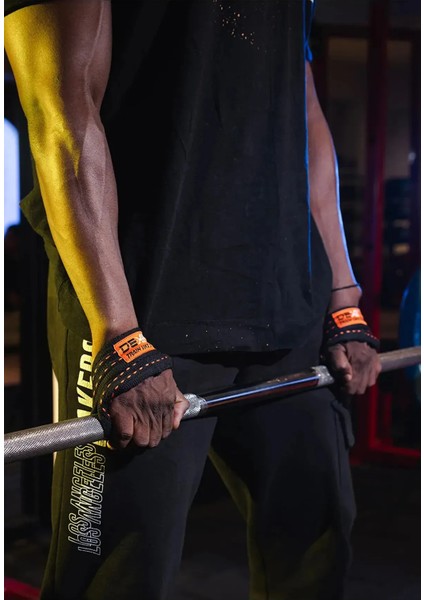 Fitness Ortopedik Dizlik Knee Sleeve+Ağırlık Kaldırma Kayışı Turuncu 8 Loop Lifting Straps 2'li Set fırsatları