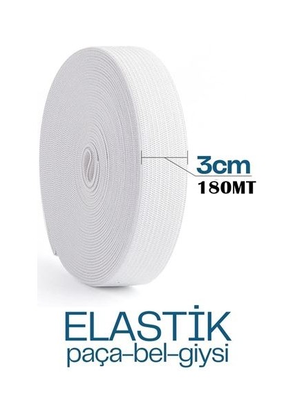 180 Metre Yassı Bel Paça Giysi Lastiği 3 cm 718884