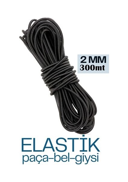 300 Metre Bel Paça Giysi Lastiği 2 mm Siyah 718889