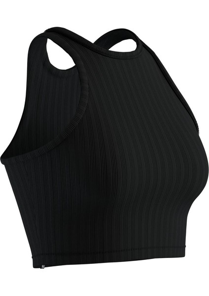 Domyos Kadın Crop Top Sporcu Atleti - Ultra Siyah