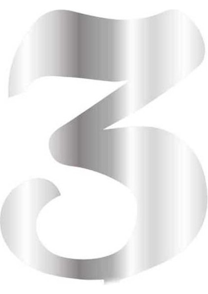 Pleksi Çubuksuz Rakam 6 cm Gümüş - 3